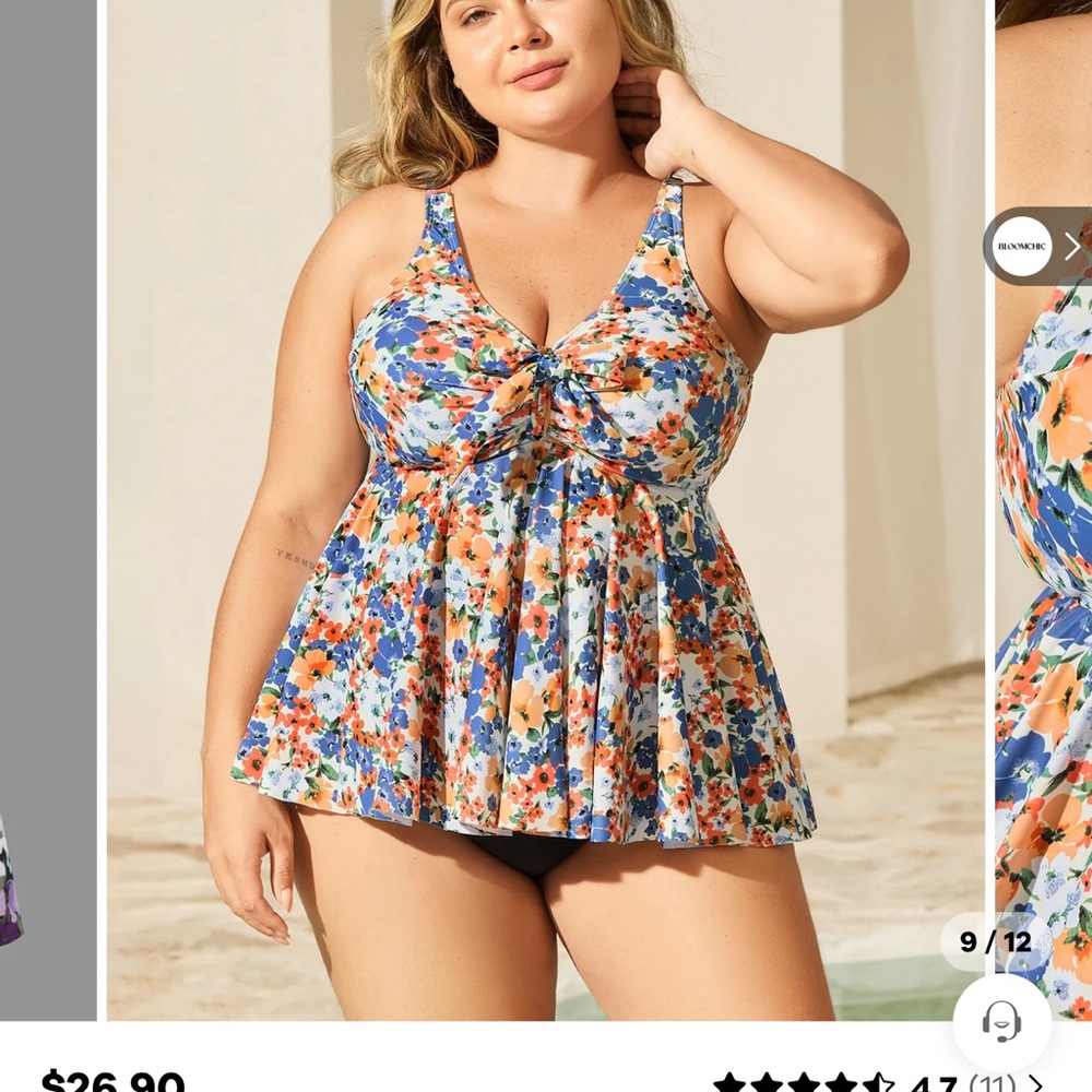 BloomChic Floral Print Tankini Top